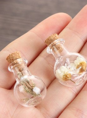 5pcs/pack Mini Glass Cork Bottles Empty Sample Jars Wishing