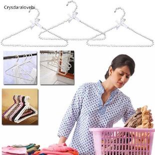 PlTastic Women Pearl Beaded Clothing Hangers Pattern 10pcs