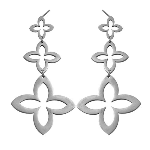 小众高货New Fashion Stainless Steel Four-leaf Clover Earring