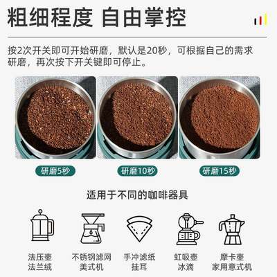 粉碎机研磨机USB充电磨豆机打粉机干磨器L无线磨豆器咖啡机磨粉机