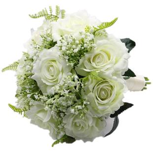 仿真手捧花 f新款新娘手捧花小清新外景小邹菊 韩式风格婚礼花球