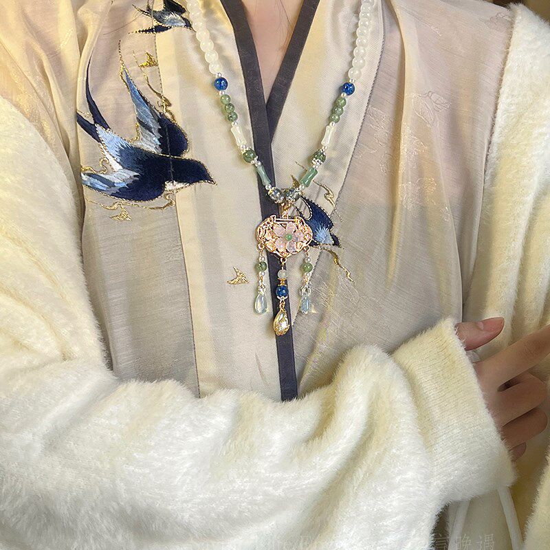现货「玉楼歌」古风汉服背云长y流苏明制璎珞项链新中式国风马面