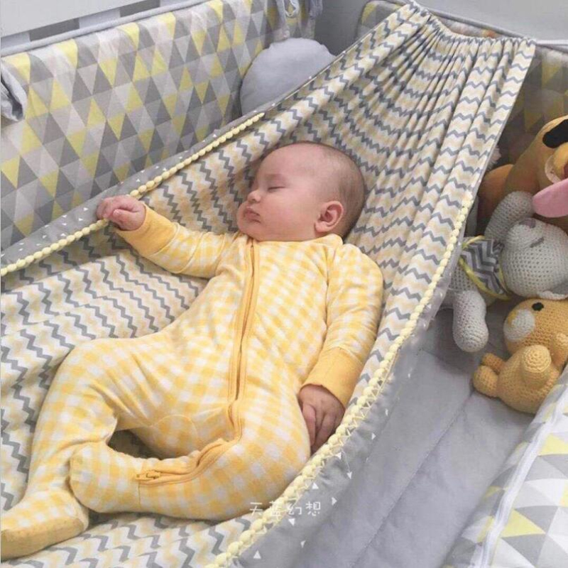 INS婴儿宝宝家用布袋哄睡吊床儿童室内摇篮床秋千吊篮吊椅免打孔