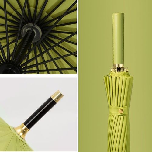 长柄16骨雨伞自动伞广西广告伞定制logo小清新木柄刻字弯钩晴雨伞