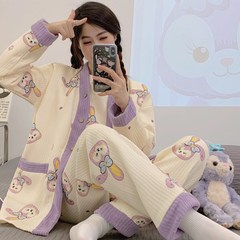 月子服秋冬款三件套加厚空气棉孕妇睡衣哺乳可外穿产后可调节家居