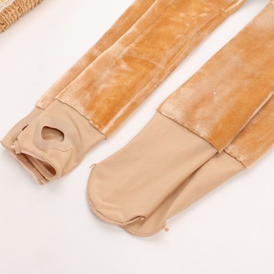 孕妇打底裤秋冬外穿踩脚加绒加厚连裤袜肉色托腹可调节保暖孕晚期