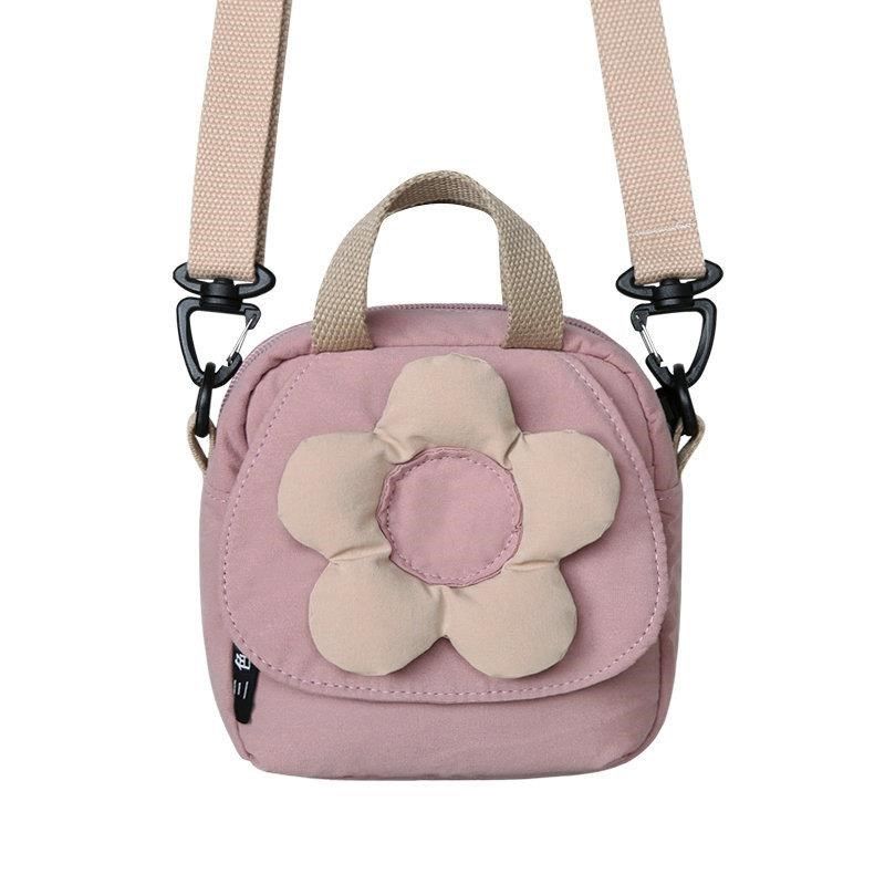 三色补丁小包包女新款日系少女百搭帆布包卡通可爱单肩斜挎包