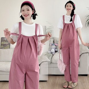 宽松大码 怀孕休闲裤 夏装 孕妇裤 裤 外穿棉麻背带裤 简约工装 夏 子夏季