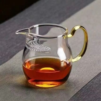 防爆加厚高硼硅玻璃月牙公道杯茶漏一体式大容量带过滤网红分茶器