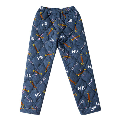 单条睡裤女秋冬纯棉夹棉单件裤子冬季三层加厚保暖长裤宽松家居裤