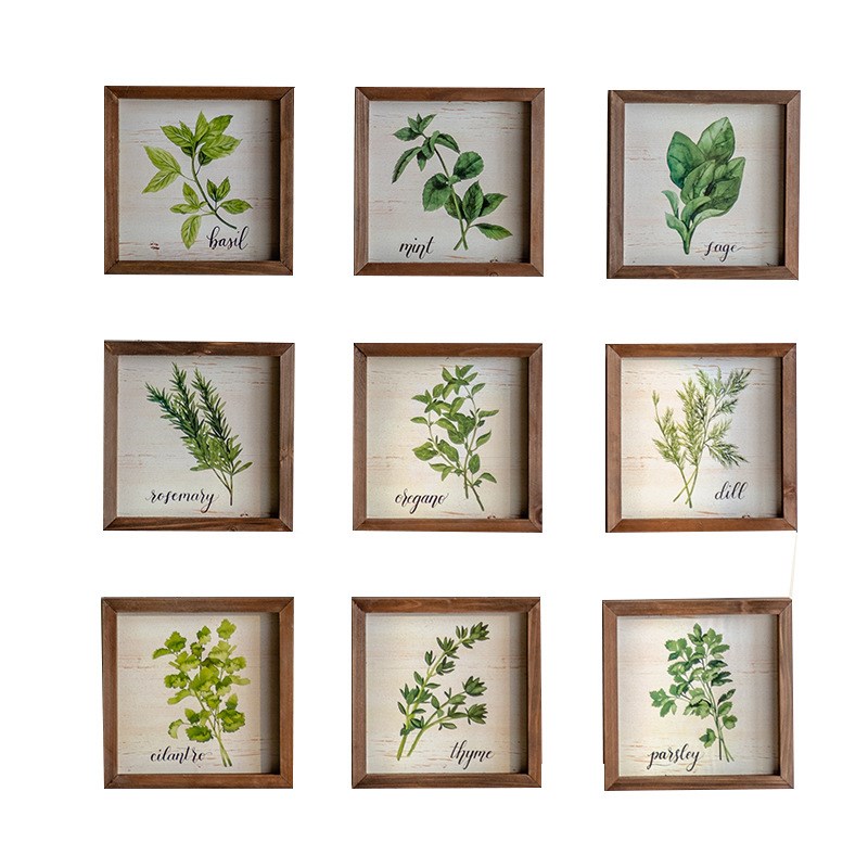 北欧小资创意照片墙 做旧植物工艺画实木壁饰 走廊背景墙装饰壁画图片
