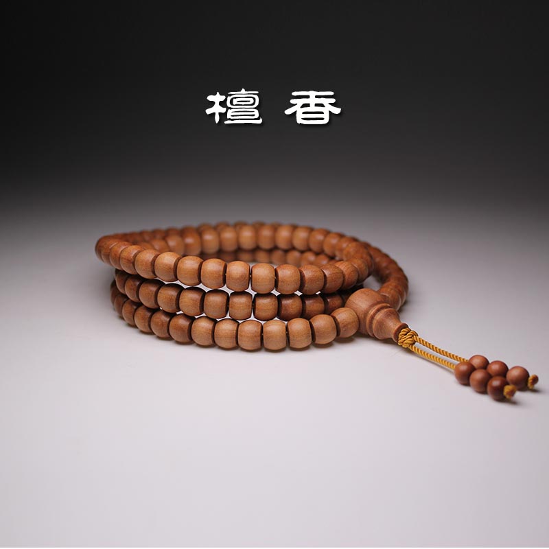 正宗印度老山檀香木手串108颗佛珠鼓珠老山檀念珠檀木项链女男款