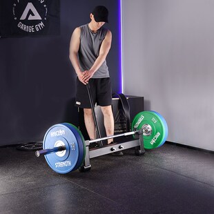 双支撑杠铃换片器举重硬拉快速换片装置带撬杠加减杠铃片架子