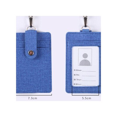 1pc Leather Id Holders Case PU Business Badge Card Holder wi