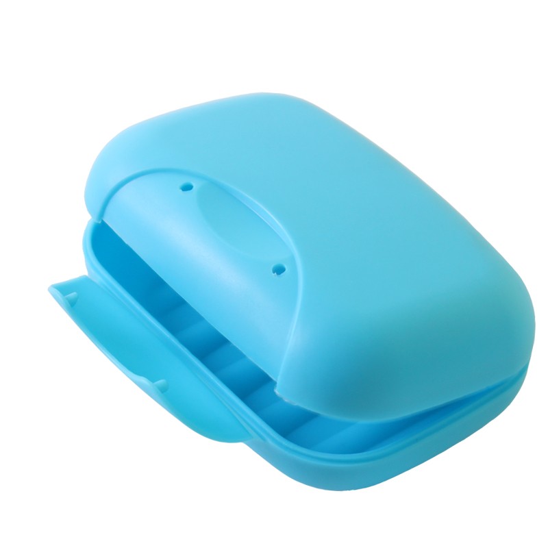 现货速发韩国创意旅行香皂盒塑料锁扣带盖沥水肥皂盒浴室密封皂盒