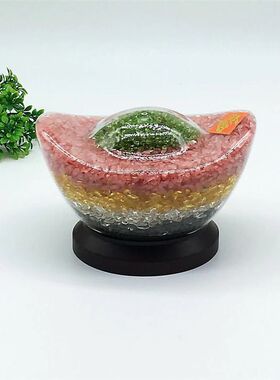 五谷丰登聚宝蛋天然水晶碎石w五行聚宝盆元宝金蛋开业摆件五行水