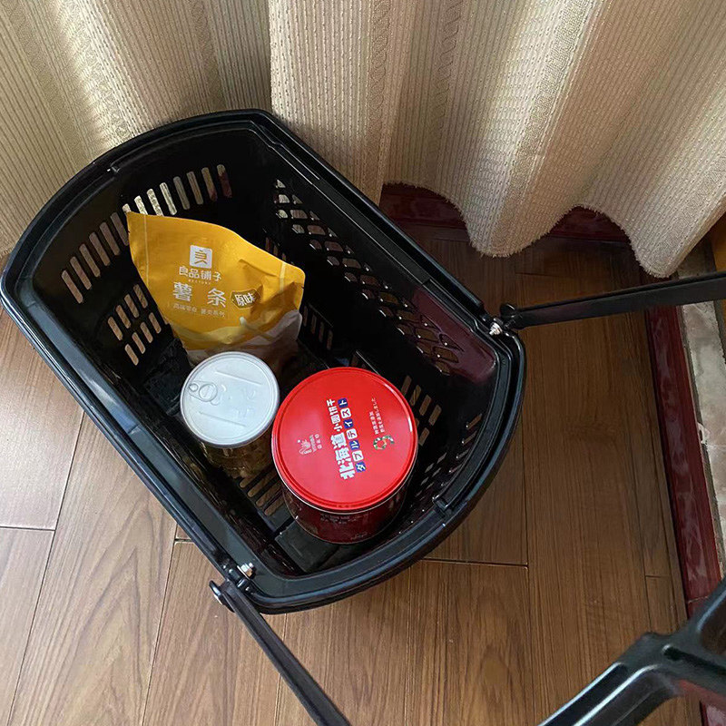 超市购物篮手提篮拉杆带轮塑料筐手拉式大号买菜车子便利店菜篮子,收纳整理,购物篮,淘宝优惠券,粉丝福利购,淘宝优惠卷