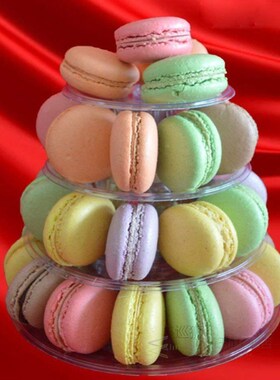 4 Tier Macaron Tower Cake Stand Tray Display Rack with Carry