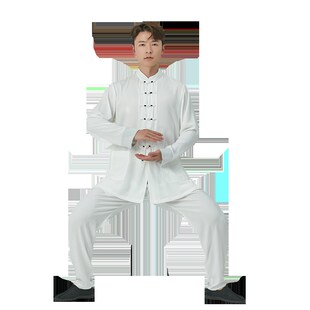 太极拳服透气202m3春季新款中国风长袖男女唐装中式棉麻表演服装