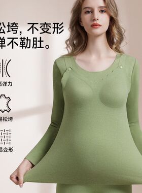 哺乳上衣秋衣孕妇保暖内衣秋冬加绒德绒单件浦乳期喂奶家居服内搭