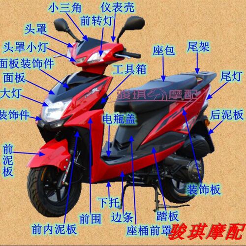 尚领摩托车电动车外壳 尚领面板 前围 前泥板 头罩 边条  KM/现货