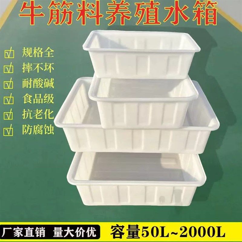 大号加厚牛筋塑料水箱长方形储水桶水产养殖方桶养鱼卖鱼牛筋浅盆,收纳整理,收纳箱,淘宝优惠券,粉丝福利购,淘宝优惠卷