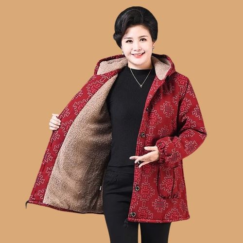 胖太太洋气时尚妈妈外套宽松特体加肥加大码200斤秋冬装风衣棉服