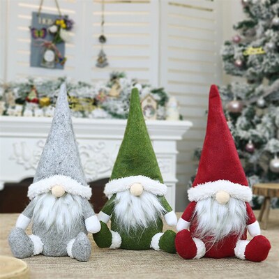 Plush Xmas Faceless Cloth Doll Craft New Year Merry Christma