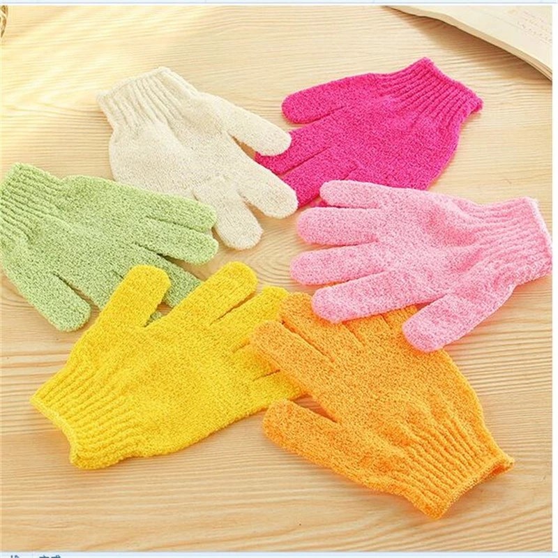2/5pcPeeling Exfoliating Gloves Shower Body Brush Fingers B