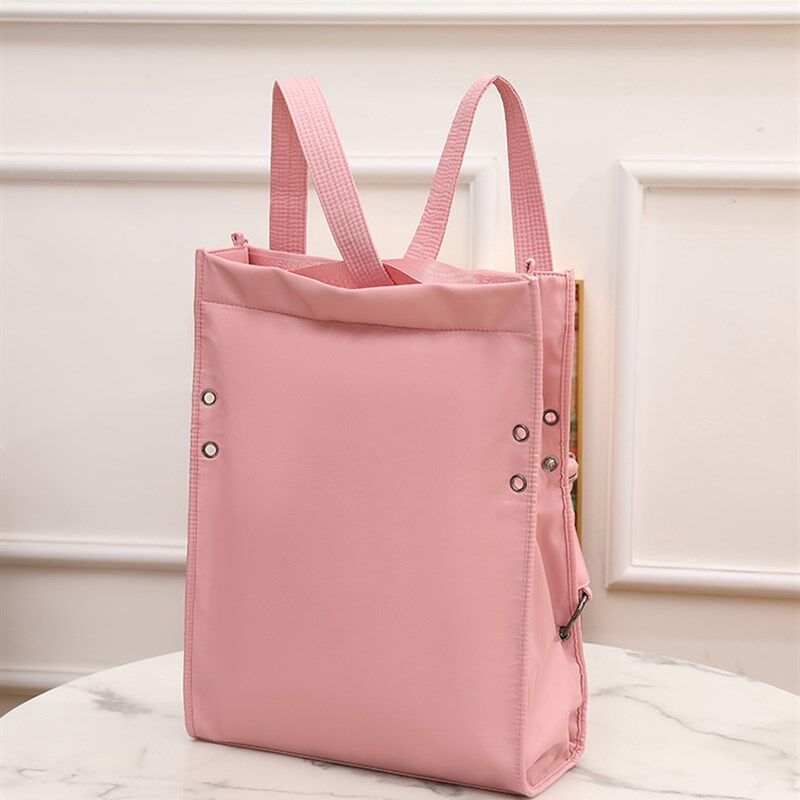 2024新款粉色16寸电脑包牛津布大容量旅行包双肩包单肩手提斜挎包