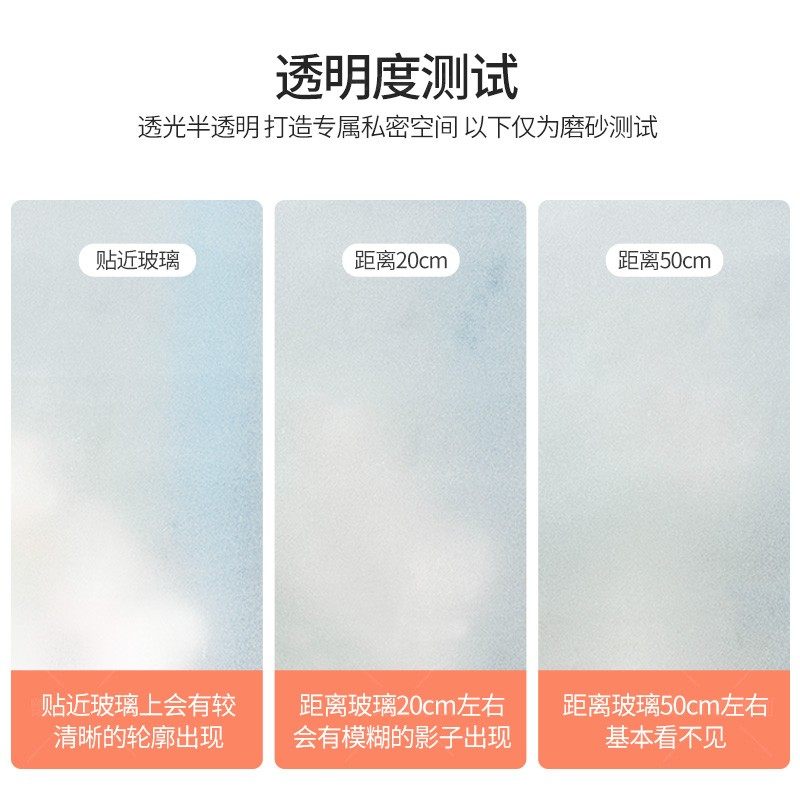 简约化妆室隔板装饰门透光不透明浴室玻璃贴纸厕所窗户自粘磨砂膜