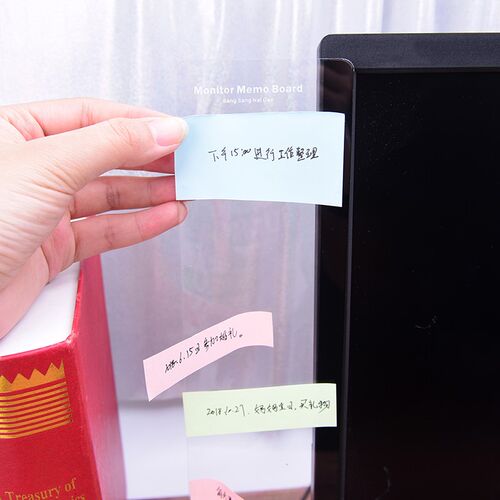 Transparent Computer Side Plastic Moniter Memo Pad Card Hold
