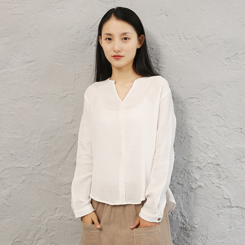 太极服春秋d长袖晨练服上衣时尚春季太极服武术t恤亚麻练功服棉麻