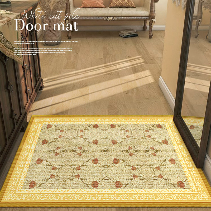 黄色门口地垫进门家用脚垫美式入户门垫2023新款玄关门口防滑地毯,居家布艺,入户地垫,淘宝优惠券,粉丝福利购,淘宝优惠卷