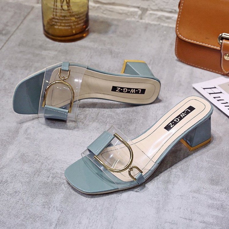 夏季小码31 32 33拖鞋女时尚外穿鞋粗跟5一字拖凉鞋大码女鞋41-43,女鞋,一字拖,淘宝优惠券,粉丝福利购,淘宝优惠卷