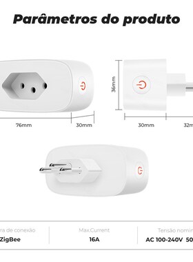 16A巴西规涂鸦智能家居Zigbeei插头座电计量统计遥控VAPP语音定时