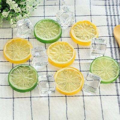 极速6PCS Mini Artificial Fruit Simulation Lemon Slices Fake