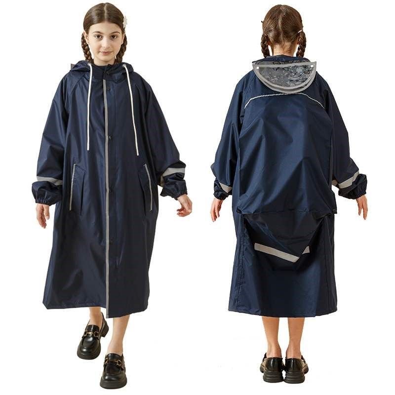 新款加长款春亚纺风衣儿童全身防水雨披带书包位学生雨衣,居家日用,雨披/雨衣,淘宝优惠券,粉丝福利购,淘宝优惠卷