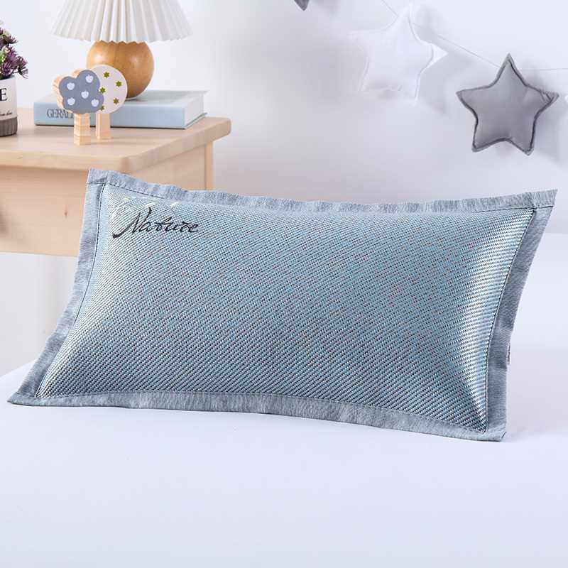 绣花夏季儿童枕i头套凉爽冰丝夏天荞麦枕头单人学生夏凉席枕芯套