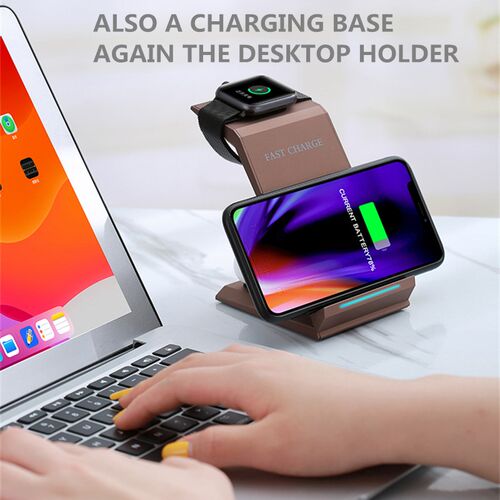 15W Wireless Charger 3 in 1 Fast Charging Stand for iPhone 1