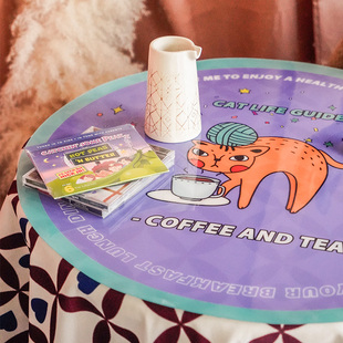 左咸敦道 美式圆桌防水防油PVC软玻璃茶几垫宠物猫咪桌布餐垫定制