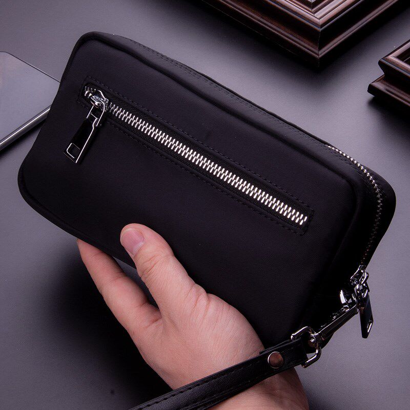 男士手拿包男手包男款手抓包帆布大容量牛津布时尚手拎包男手机包