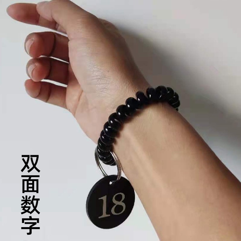 洗浴手牌号码牌双面数字亚克力存包牌泳池编号牌叫号牌手圈牌定制