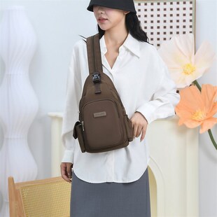 牛津布双肩包女2024新款时尚轻便小型高级感胸包旅游帆布背包休闲
