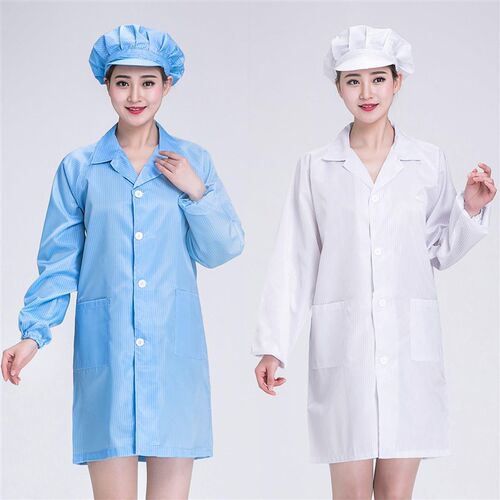防静电衣无尘工作服蓝色白色上衣分体女短款防尘静电大褂男富士。