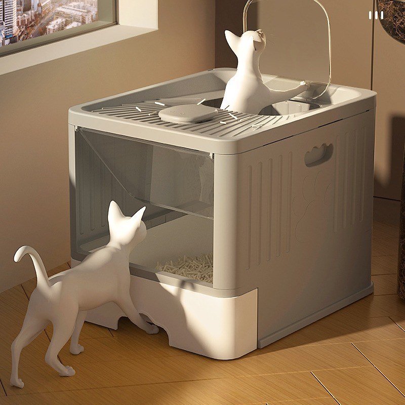 猫咪猫砂盆超大号全封闭式厕所猫沙盆子幼猫防外溅X屎盆砂盘智能