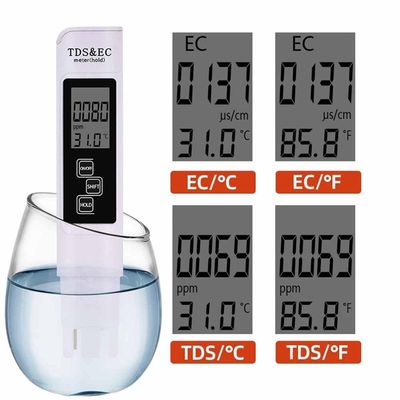 2 in 1 TDS EC Meter Digital LCD Water Quality Testing Pen Pu