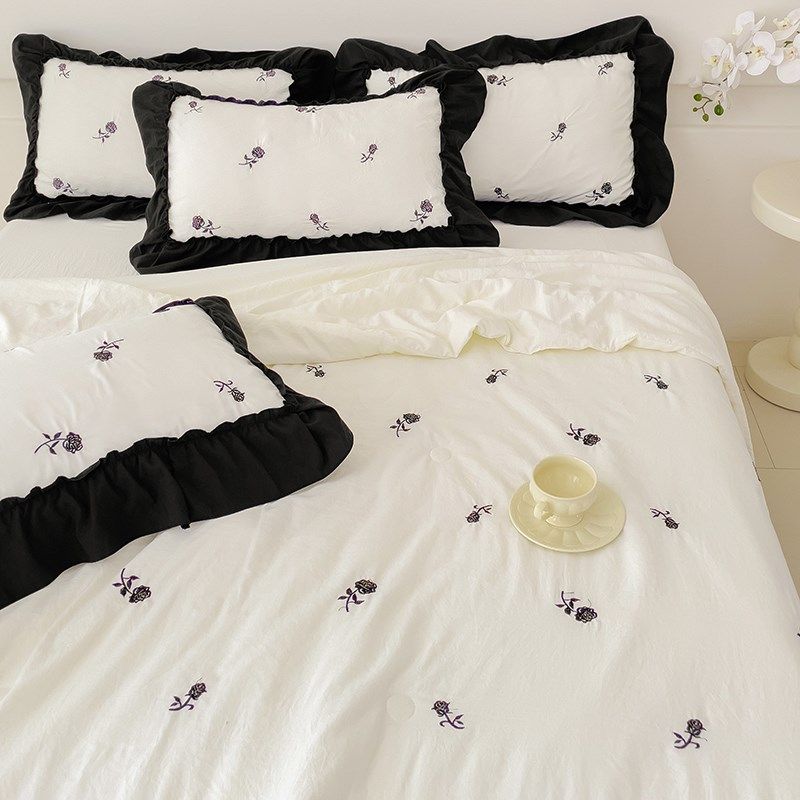 韩版浪漫公主风全棉纯棉四件套夏凉被空调被可水洗单双人宿舍被子,床上用品,酒店床品套件,淘宝优惠券,粉丝福利购,淘宝优惠卷