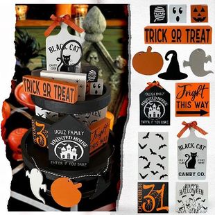 Tiered Decoration Wood 推荐 Sign Farmhouse Table Halloween