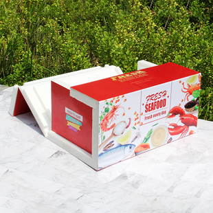 新款牛羊肉海鲜包装盒礼盒定制快递箱泡沫折叠保温保鲜箱